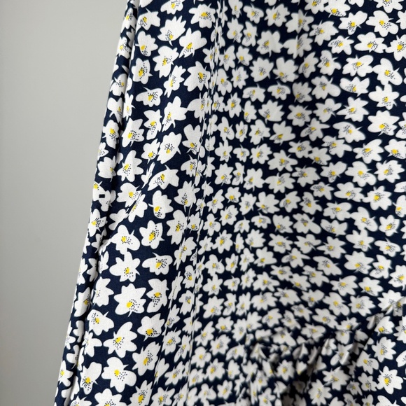 Navy Floral Ruffle Side Tie Skirt - Picture 4 of 8